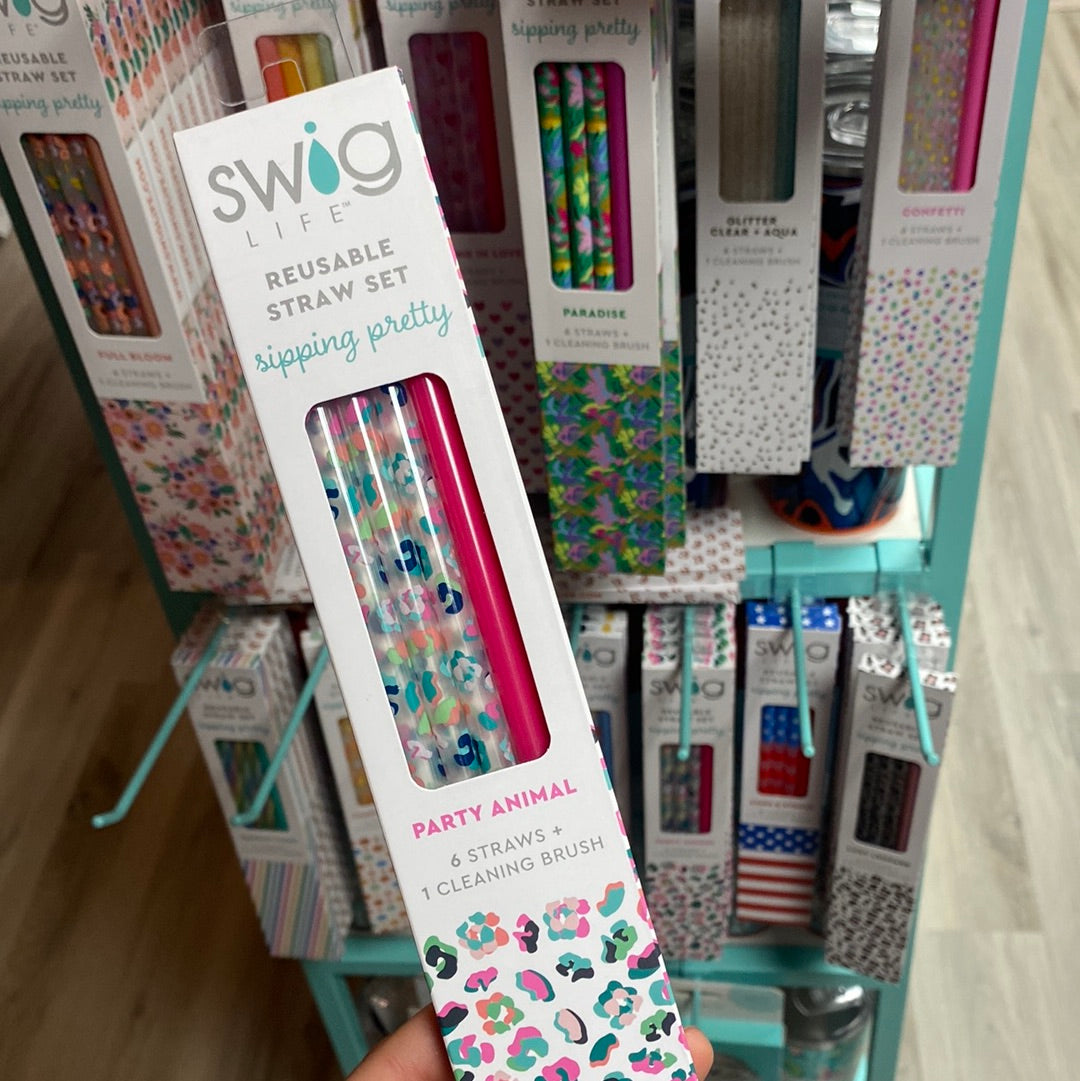 Swig Reusable Straw Set Party Animal