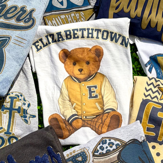 Elizabethtown Vintage Letterman Teddy Bear Comfort Colors Tee (Youth & Adult)