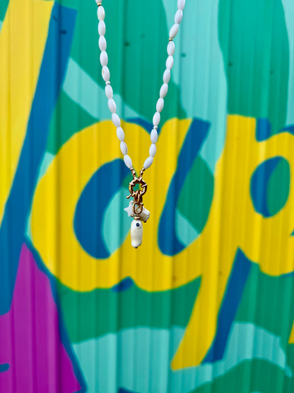 Charm Beaded Necklace - Sea Pearl