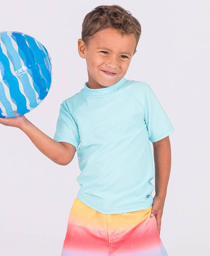 Tropical Breeze Short Sleeve Rash Guard: 3-6m / Blue