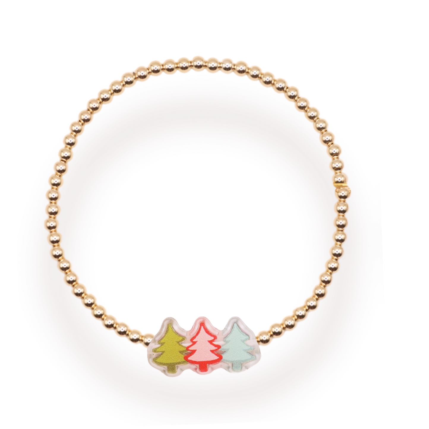 Tree Trio Holiday Bracelet: Standard 6.75 Inch / Sprinkle