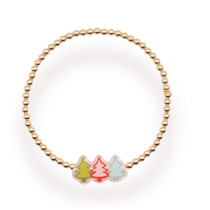 Tree Trio Holiday Bracelet: Standard 6.75 Inch / Sprinkle