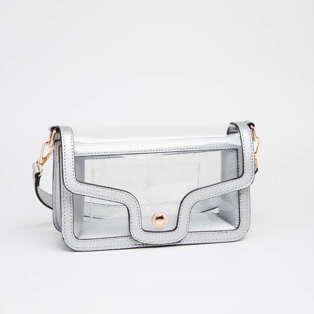 Game Day Stadium Clear Envelope Shoulder Bags: White