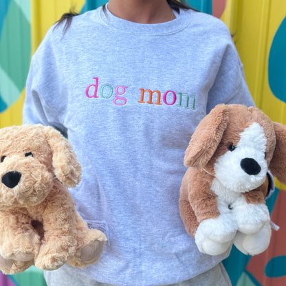 Dog Mom Embroidered Sweatshirt