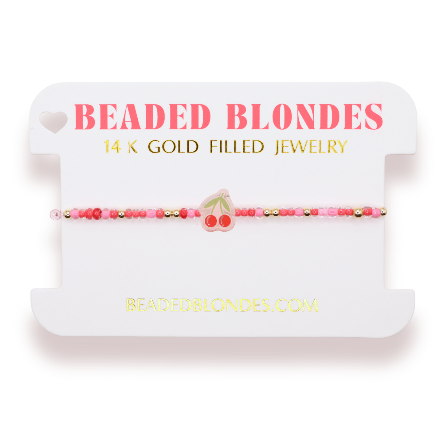 Cherry Sprinkle Bracelet: Standard 6.75 Inch