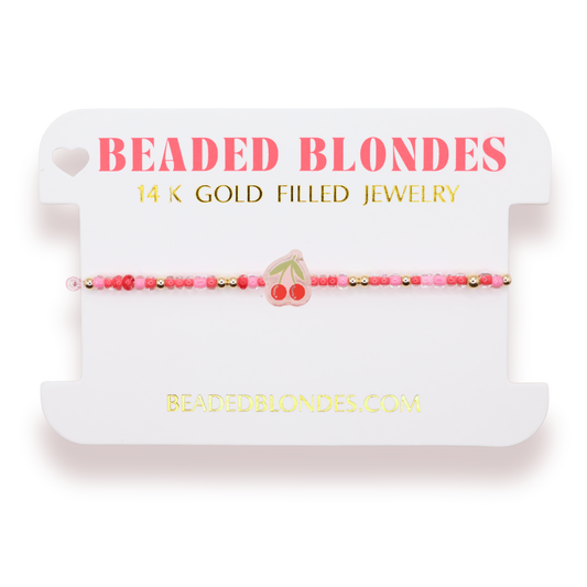 Cherry Sprinkle Bracelet: Standard 6.75 Inch
