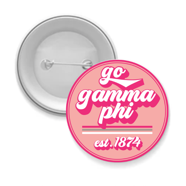 Sorority Button - Go Design: 3" Round / Alpha Omicron Pi