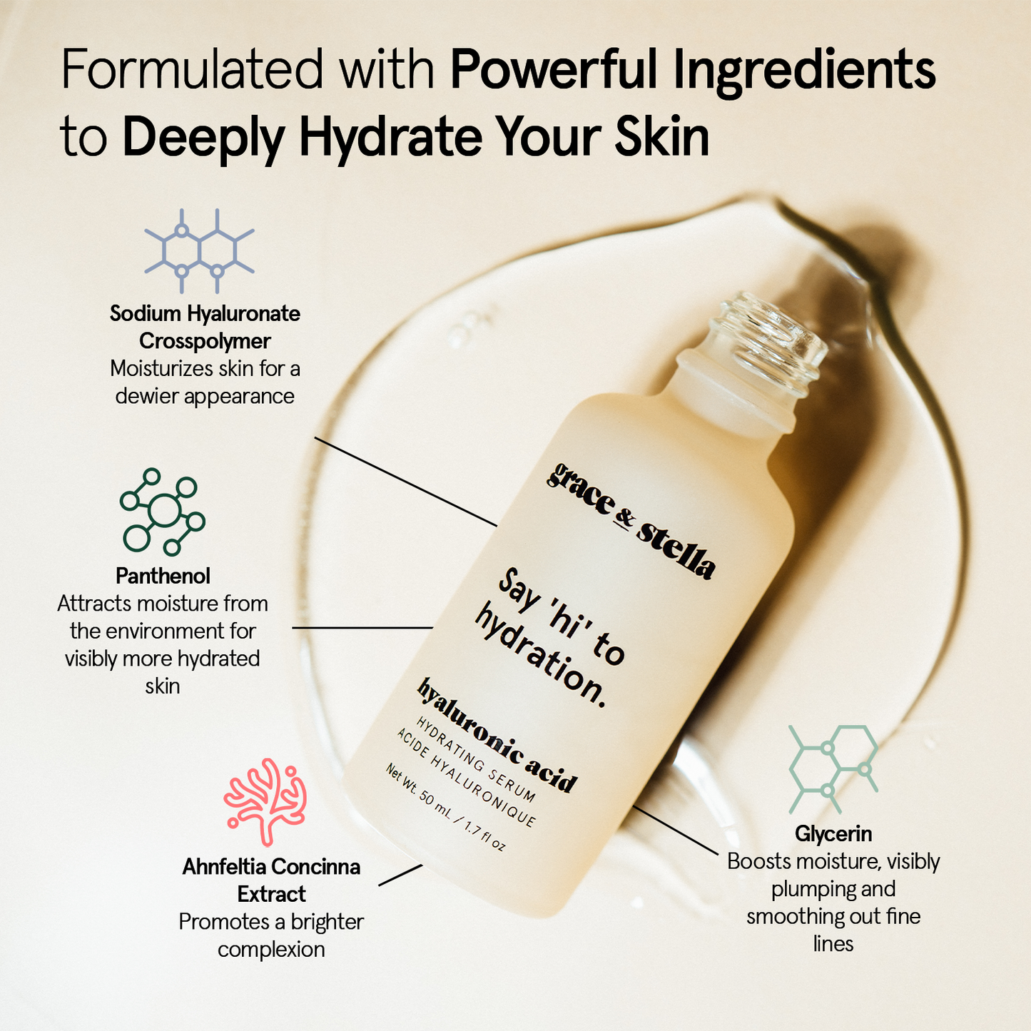 Hyaluronic Acid Serum: 50 mL (1.7 fl oz)