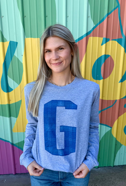 Plaid Varsity G Long Sleeve Tee