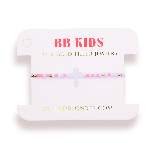 Lilac Cross Bracelet on Color (Kids Size)