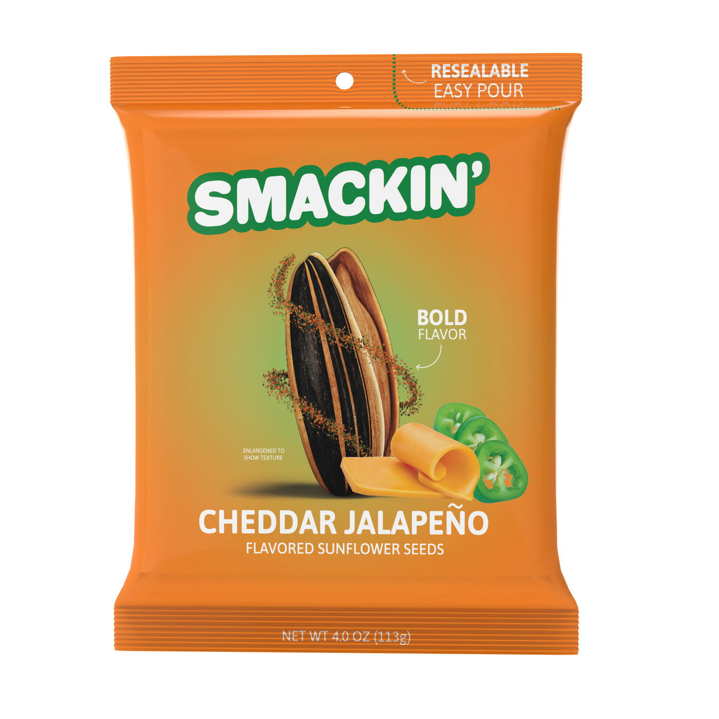 SMACKIN' Cheddar Jalapeño Sunflower Seeds (4 oz)