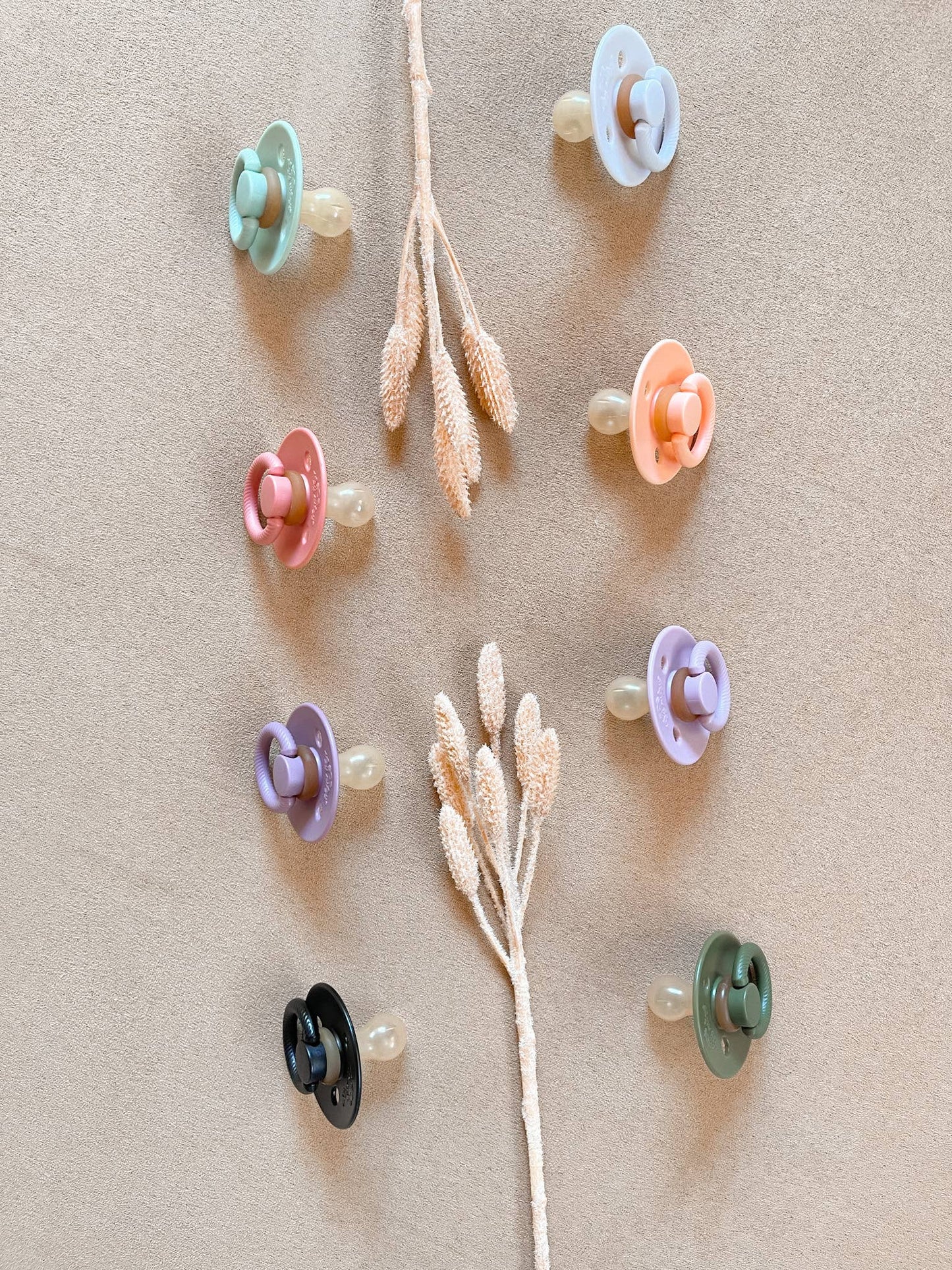 Itzy Soother™ Natural Rubber Paci Sets: Blossom + Rosewood