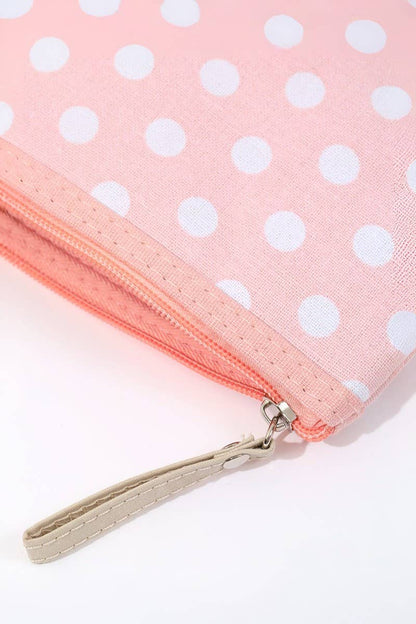 Polka Dot Cosmetic Clutch: DK RED / 1(ONE SIZE)