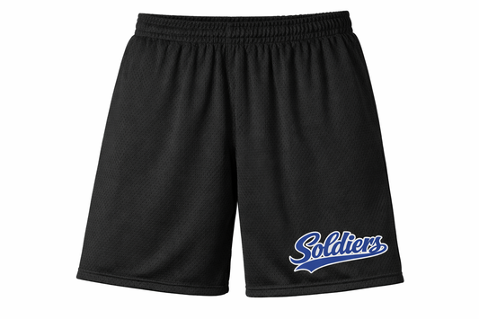 Soldiers Varsity Script Mesh Shorts - Black/Royal