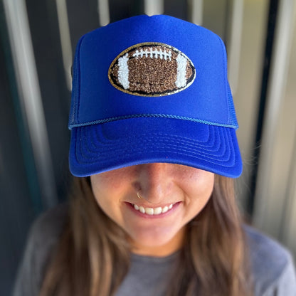 Football Chenille Patch Trucker Hat (Options)