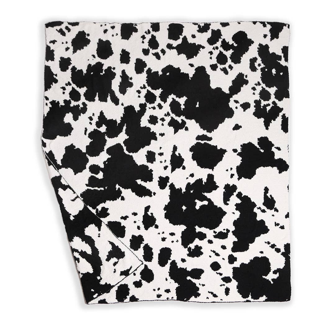 Cow Pattern Throw Blanket: Coffee / ONE SIZE