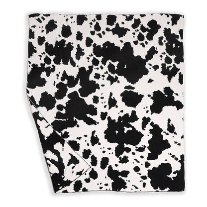 Cow Pattern Throw Blanket: BLACK / ONE SIZE