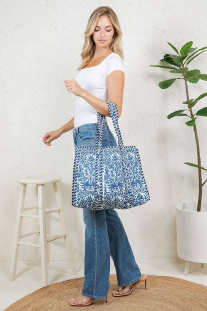 Reversible Quilted Tote Bag