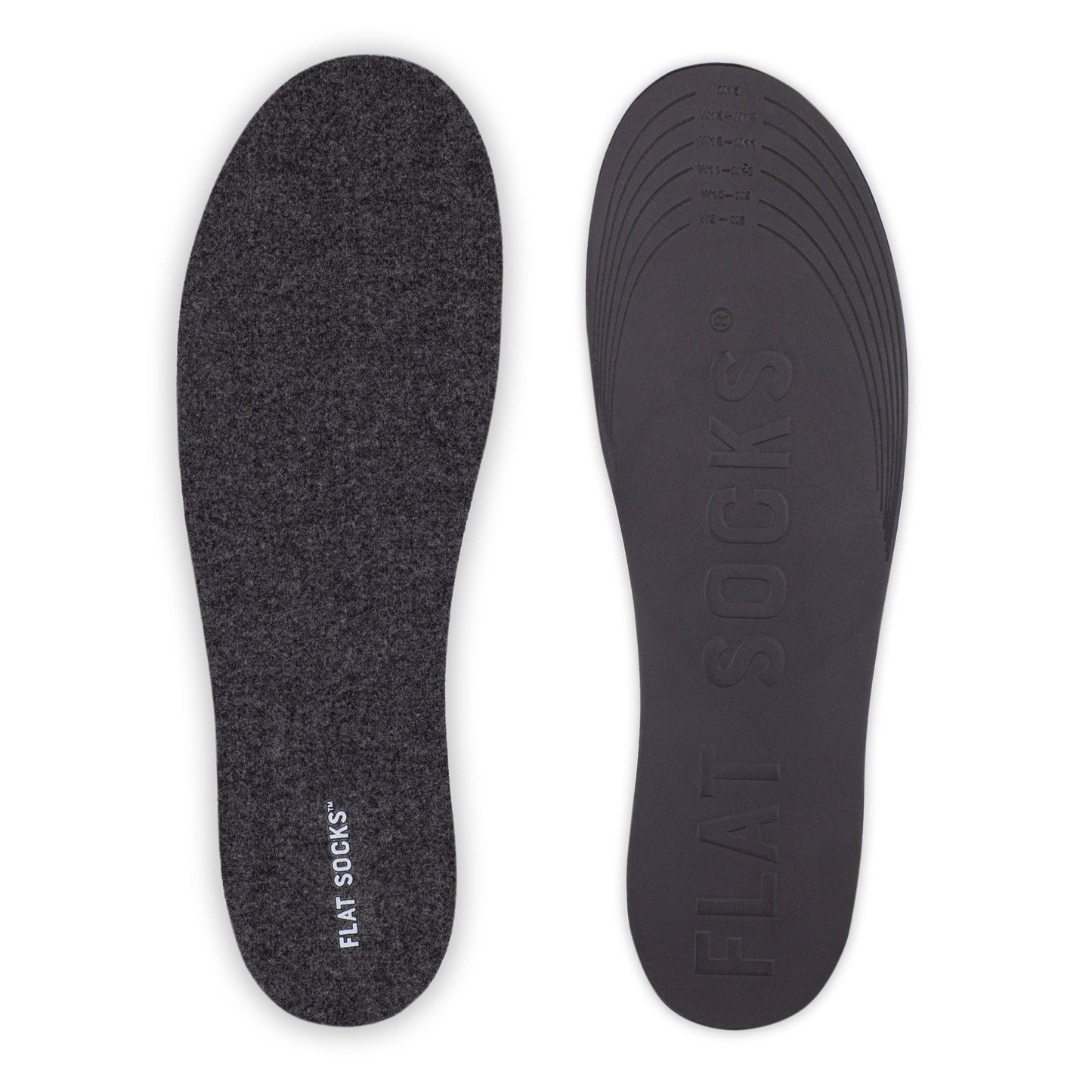 Dark Heather Grey FLAT SOCKS: Small (up to Women's 11, Men's 10)