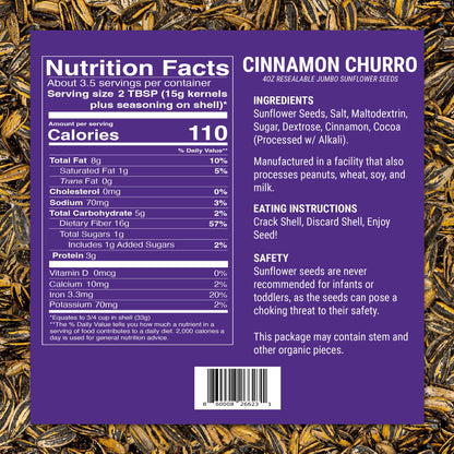 SMACKIN' Cinnamon Churro Sunflower Seeds (4 oz)