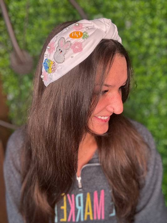Easter Seed Bead & Pearls Headband