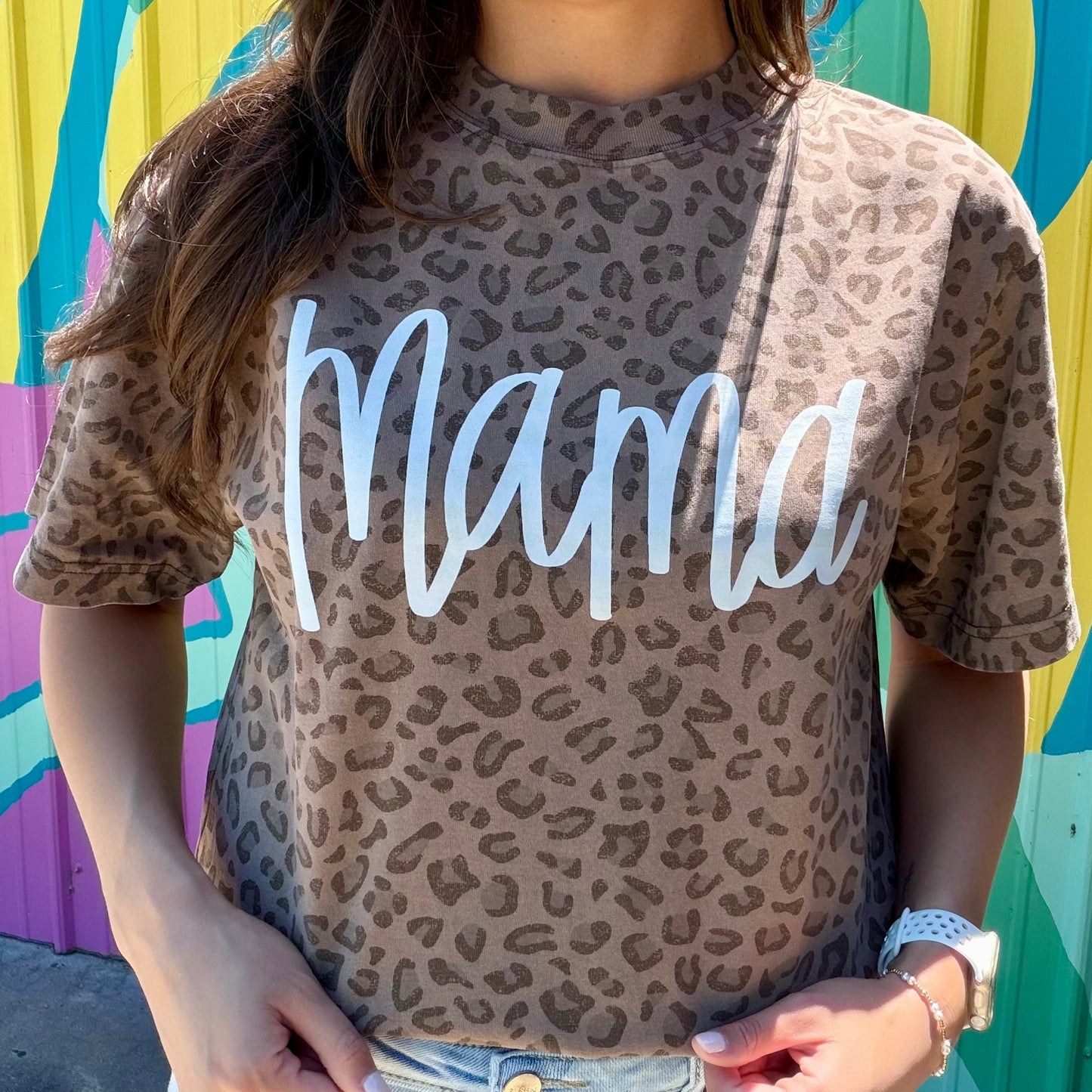 Mama Cheetah Print Tee