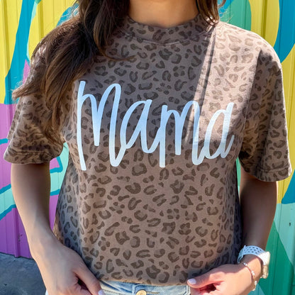 Mama Cheetah Print Tee