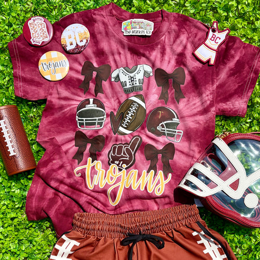 Trojans Football Collage Tie-Dye Tee