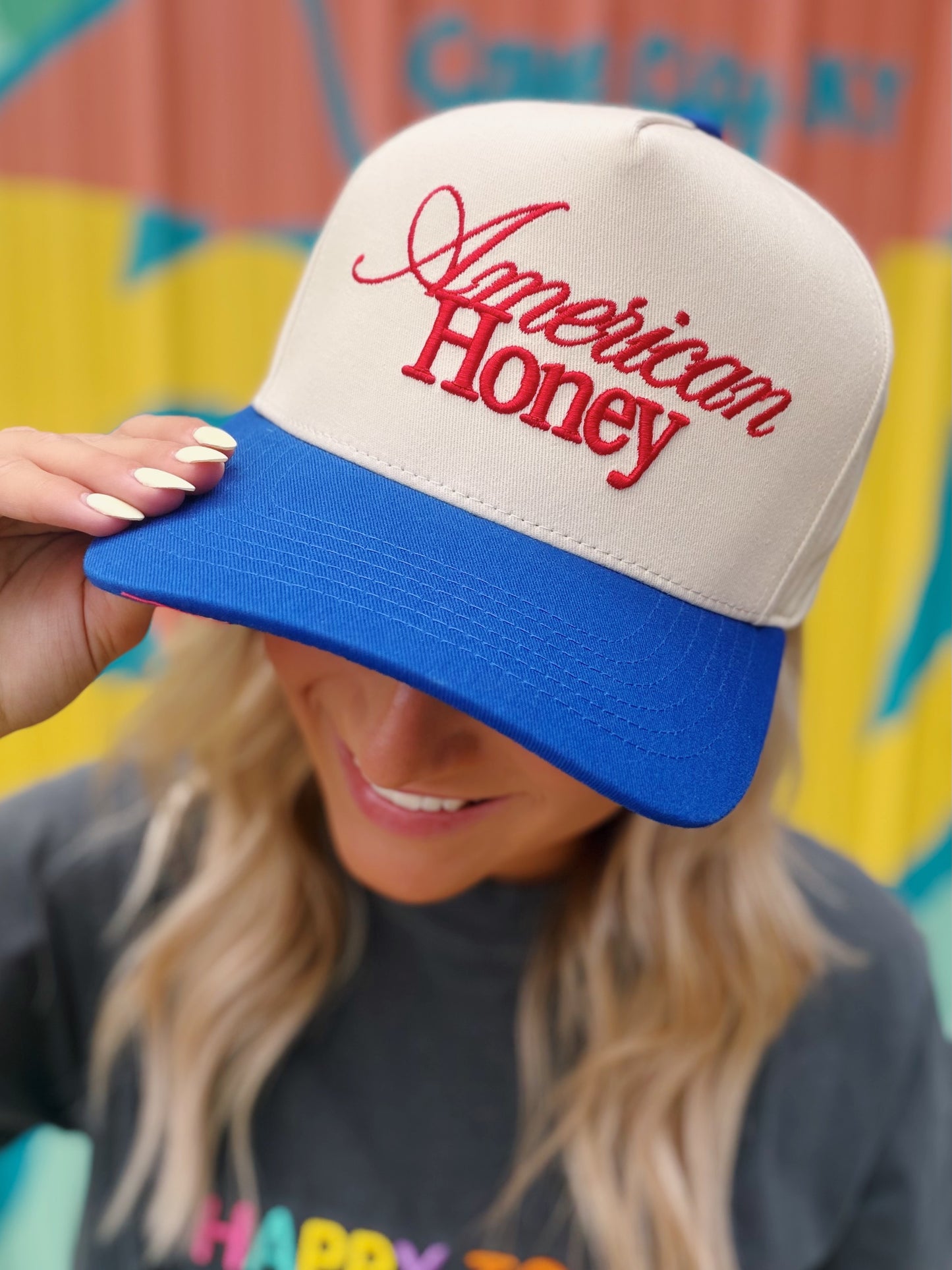 America Honey Red & Blue Trucker Hat