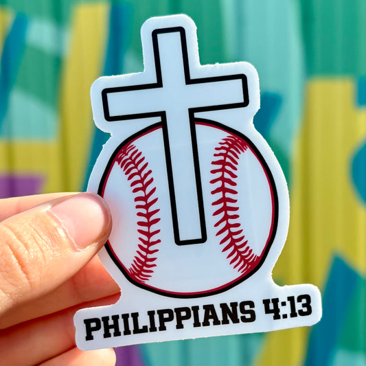 Philippians 4:13 Baseball Sticker