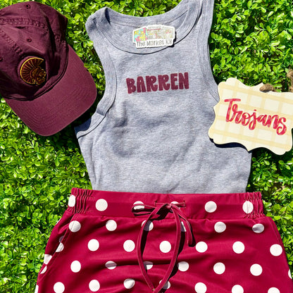 Barren Cropped Racer Back Tank Top