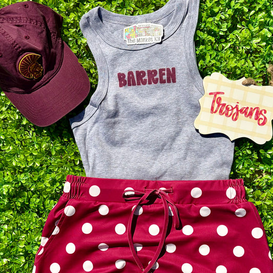 Barren Cropped Racer Back Tank Top