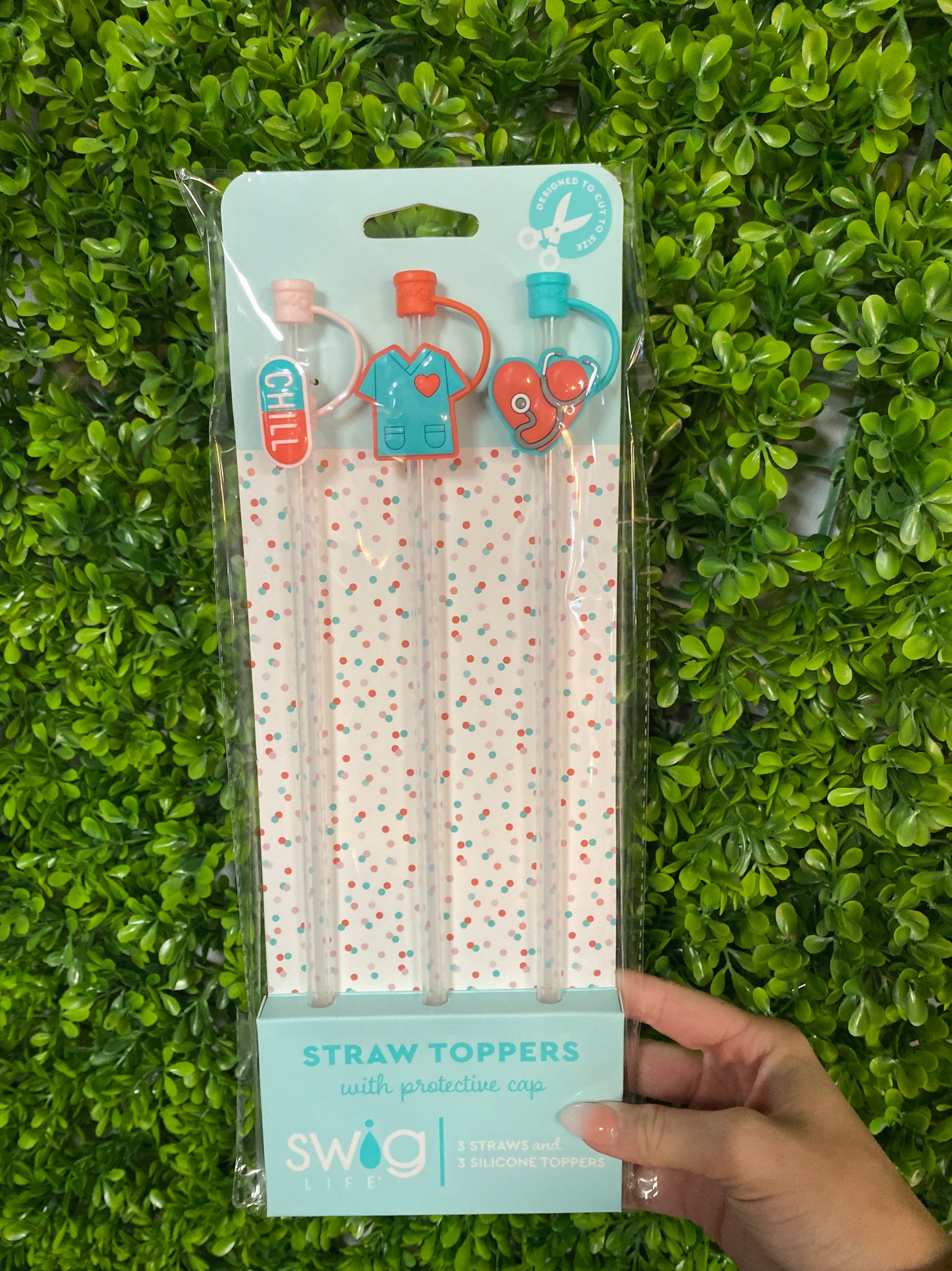 Scrub Life Swig Straw Toppers Set