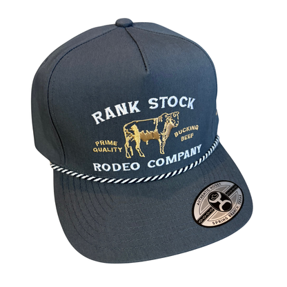 Hooey Men’s Rank Stock Hat - Full Surround Charcoal with White Embroidery