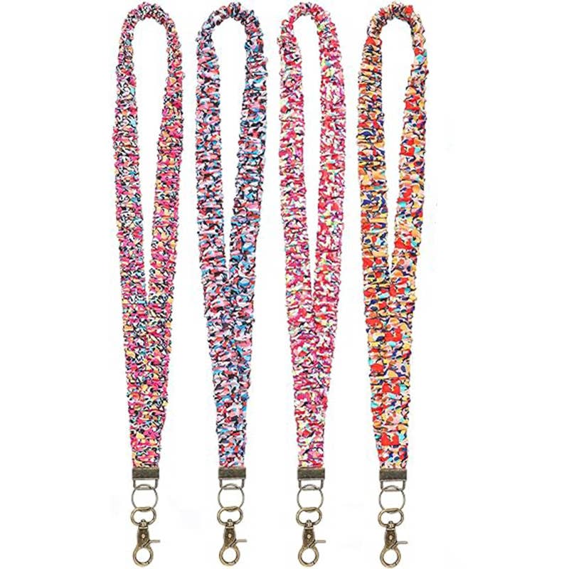 Vibrant Color Fabric Floral Lanyard