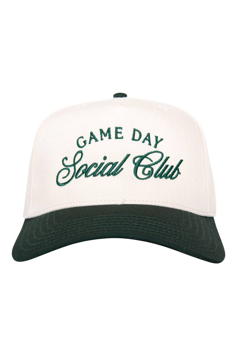 Game Day Social Club Two-Toned Vintage Hat: Black and Tan