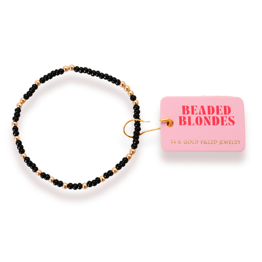 Black Sprinkle Bracelet: Standard 6.75 inch