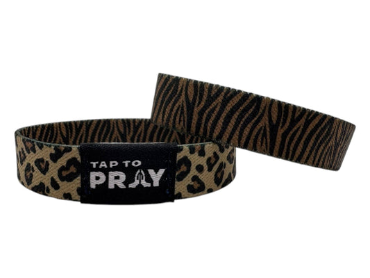 Tap To Pray™ Wristbands - Safari Leopard: Medium