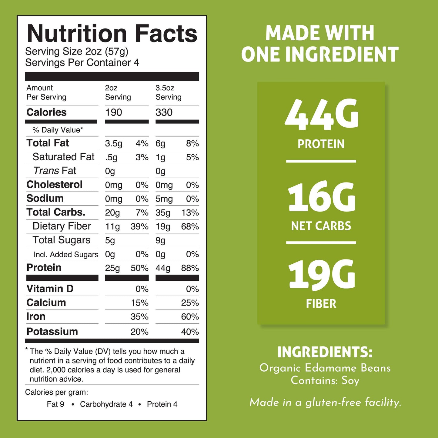 Organic Edamame Fettuccine - Gluten Free Pasta