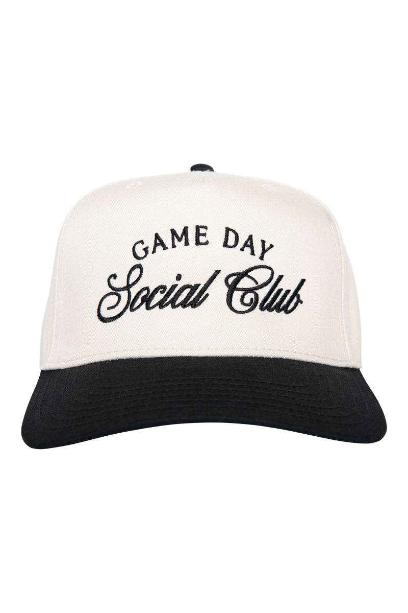 Game Day Social Club Two-Toned Vintage Hat: Black and Tan