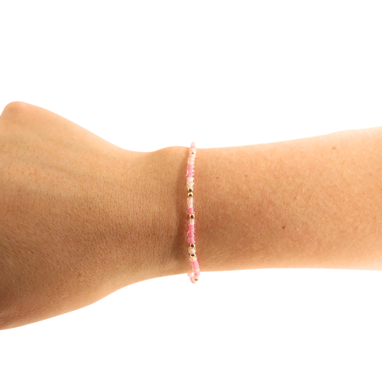Rosey Pink Sprinkle Bracelet: Standard 6.75 inch