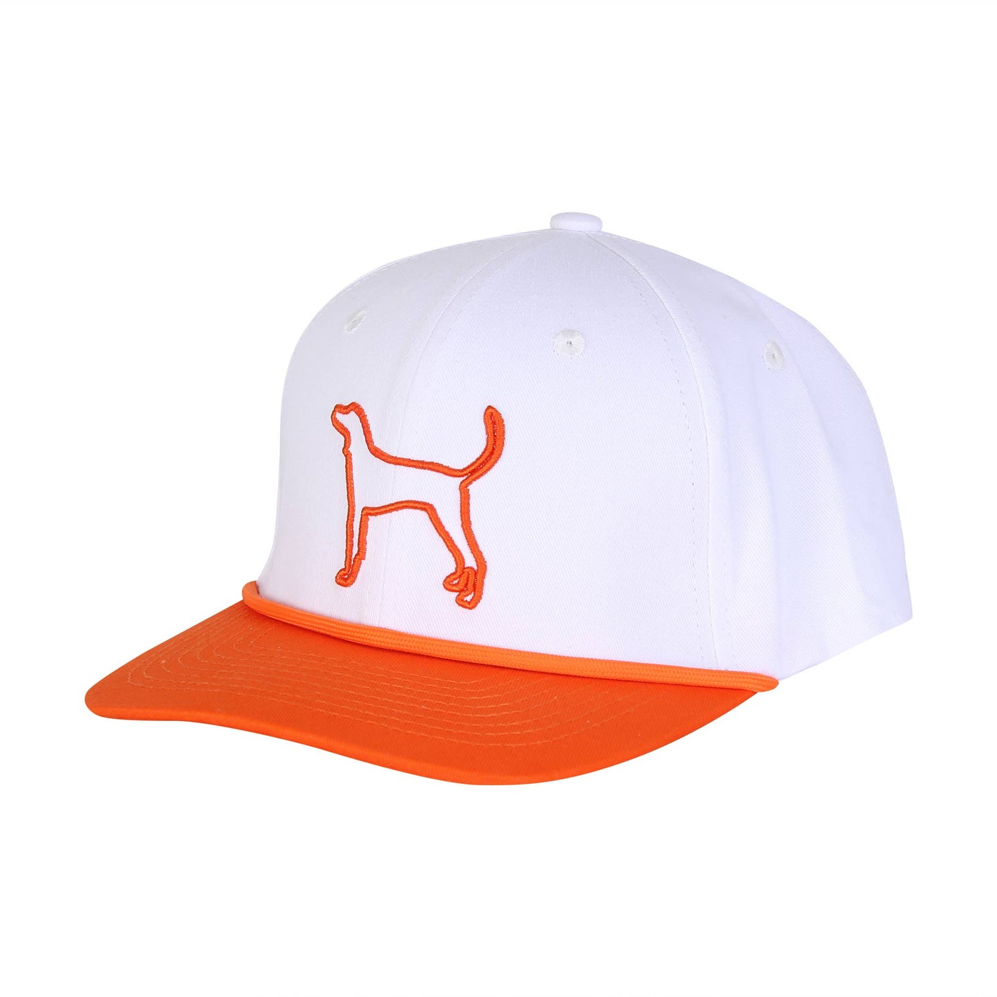 White/Orange TN Bluetick Coonhound Stitched Rope Hat