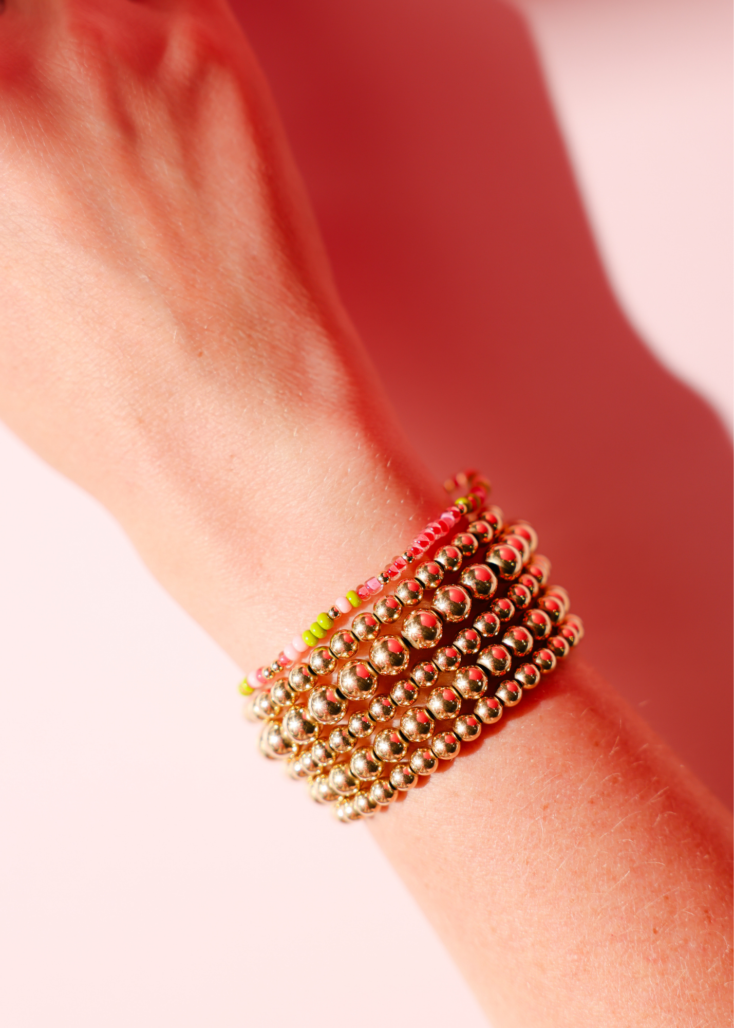 Watermelon Sprinkle Bracelet: Standard 6.75 inch