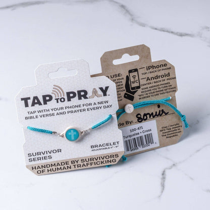 Tap To Pray® Survivor Series Bracelet: Moss + Cross