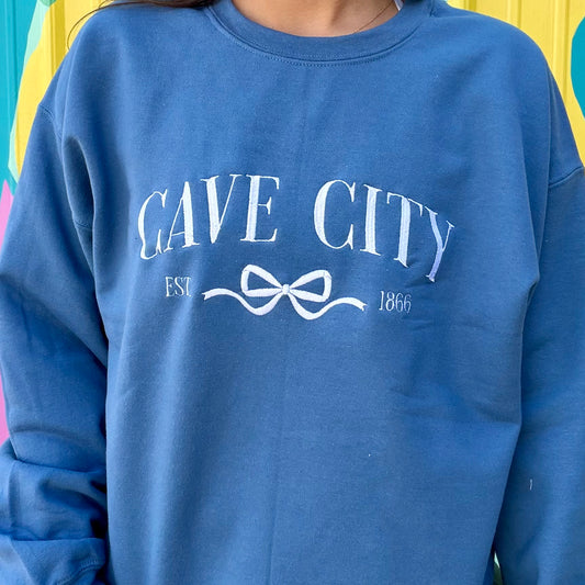 Cave City Embroidered Bow Crewneck