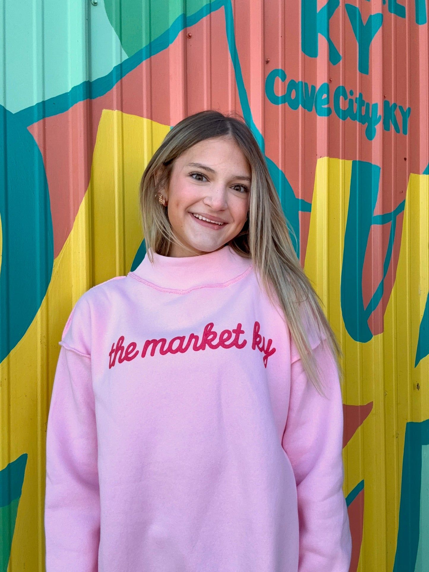The Market Ky Pink Mock Neck