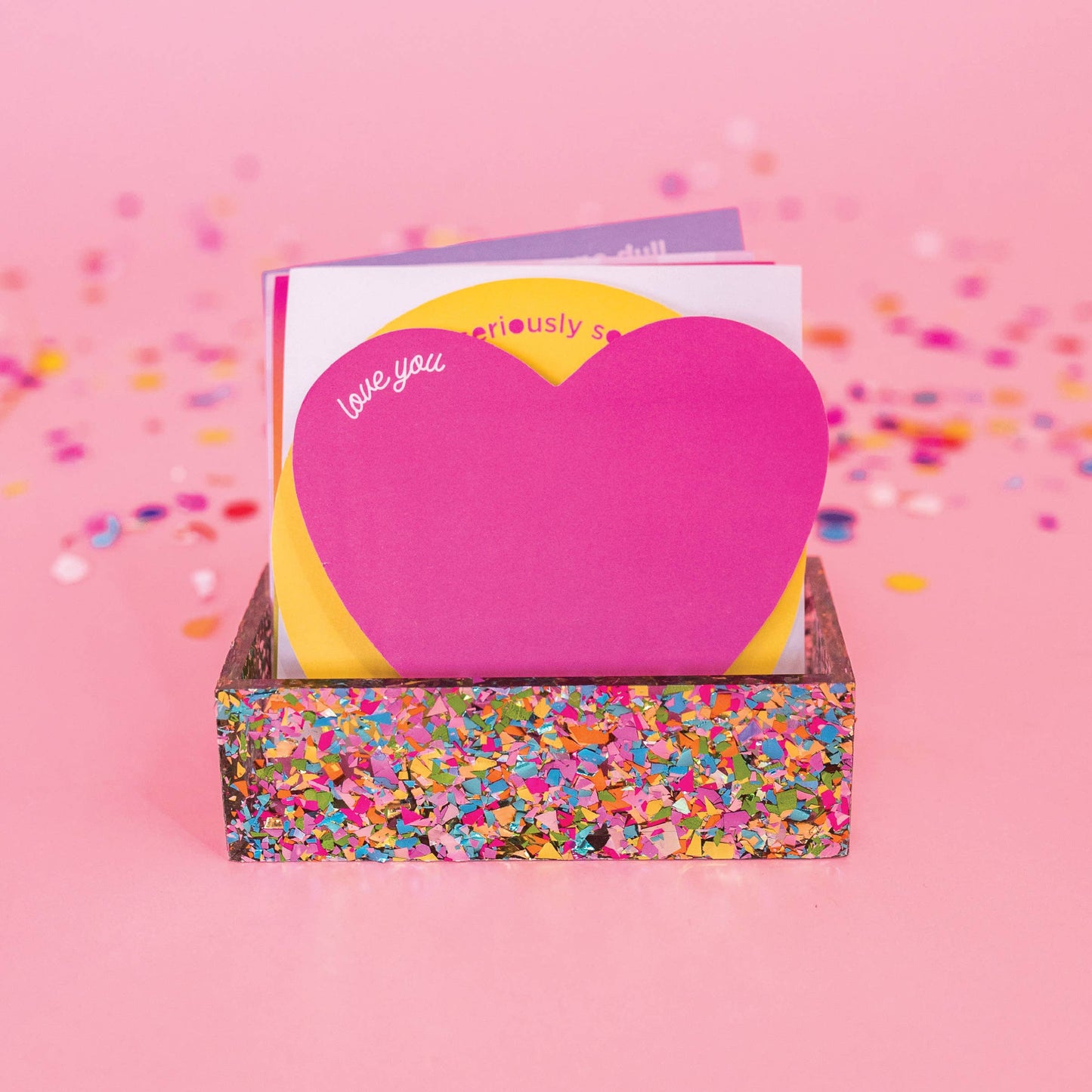 Acrylic Business Card Holder - Colorful Confetti