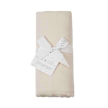 Bamboo Muslin Swaddle Blanket (Vanilla Cream)