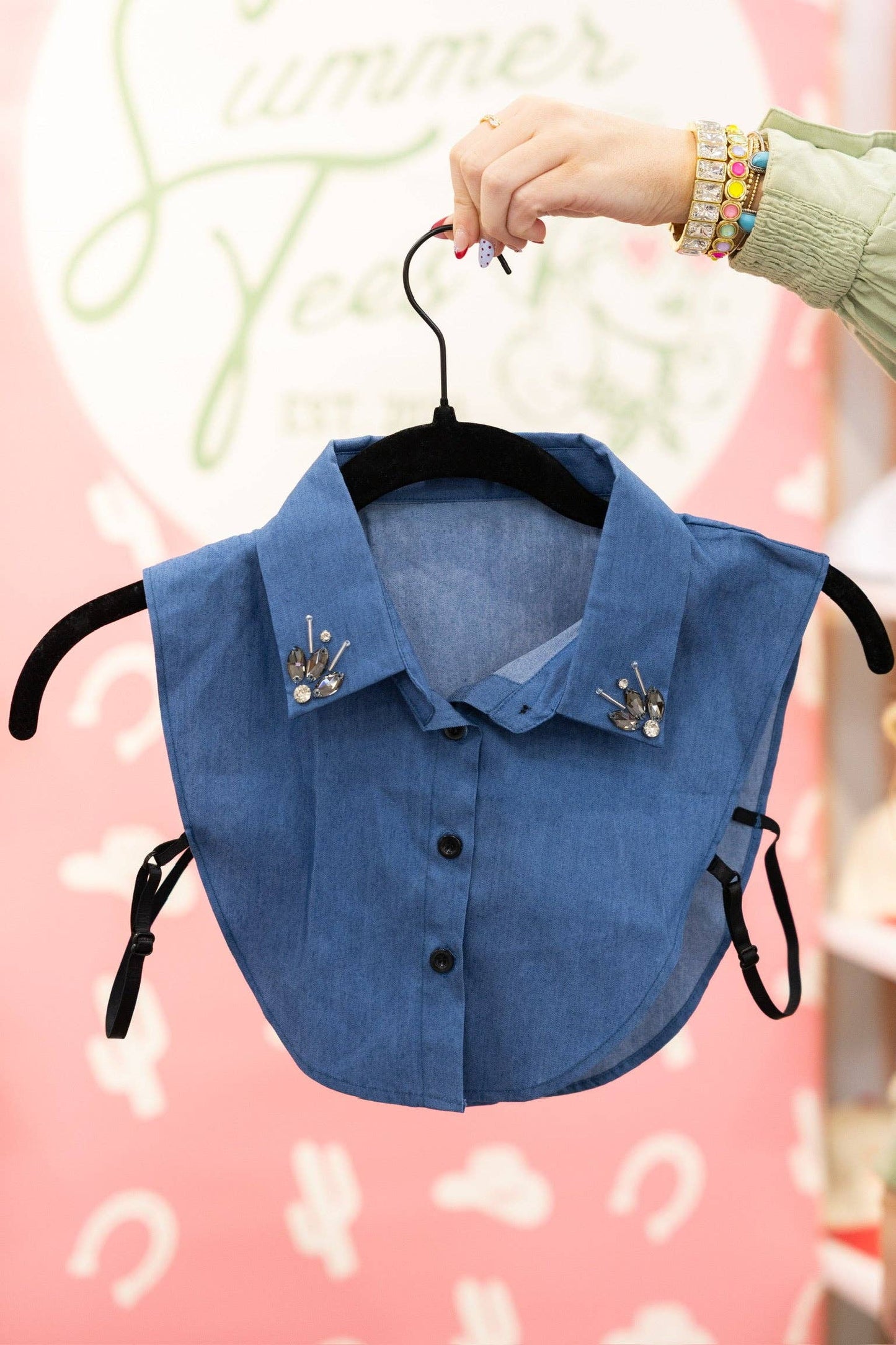 Denim Jewell Adjustable Collar
