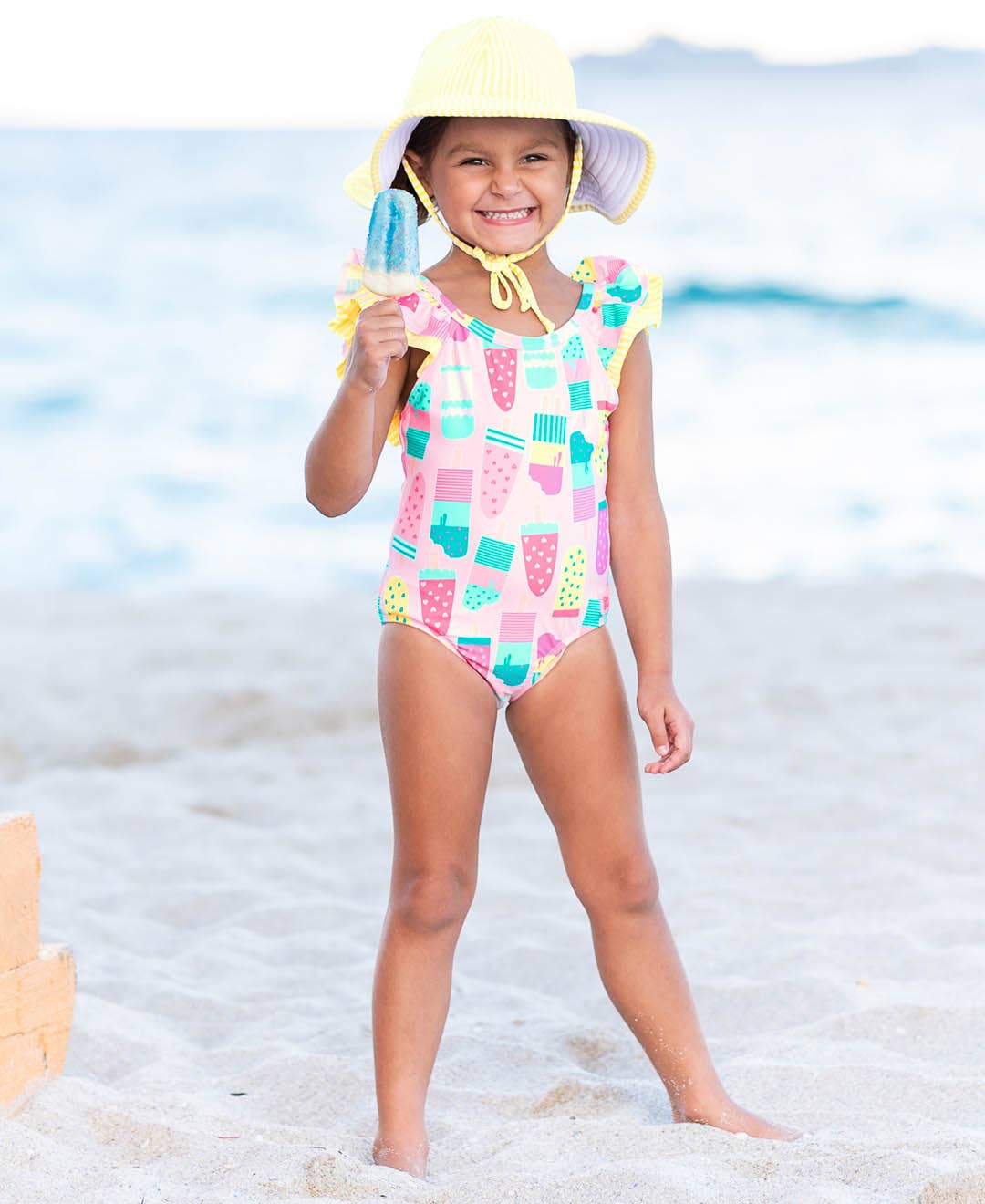 Ice Cream Social Ruffle V-Back One Piece: 3-6m